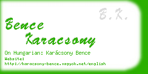 bence karacsony business card